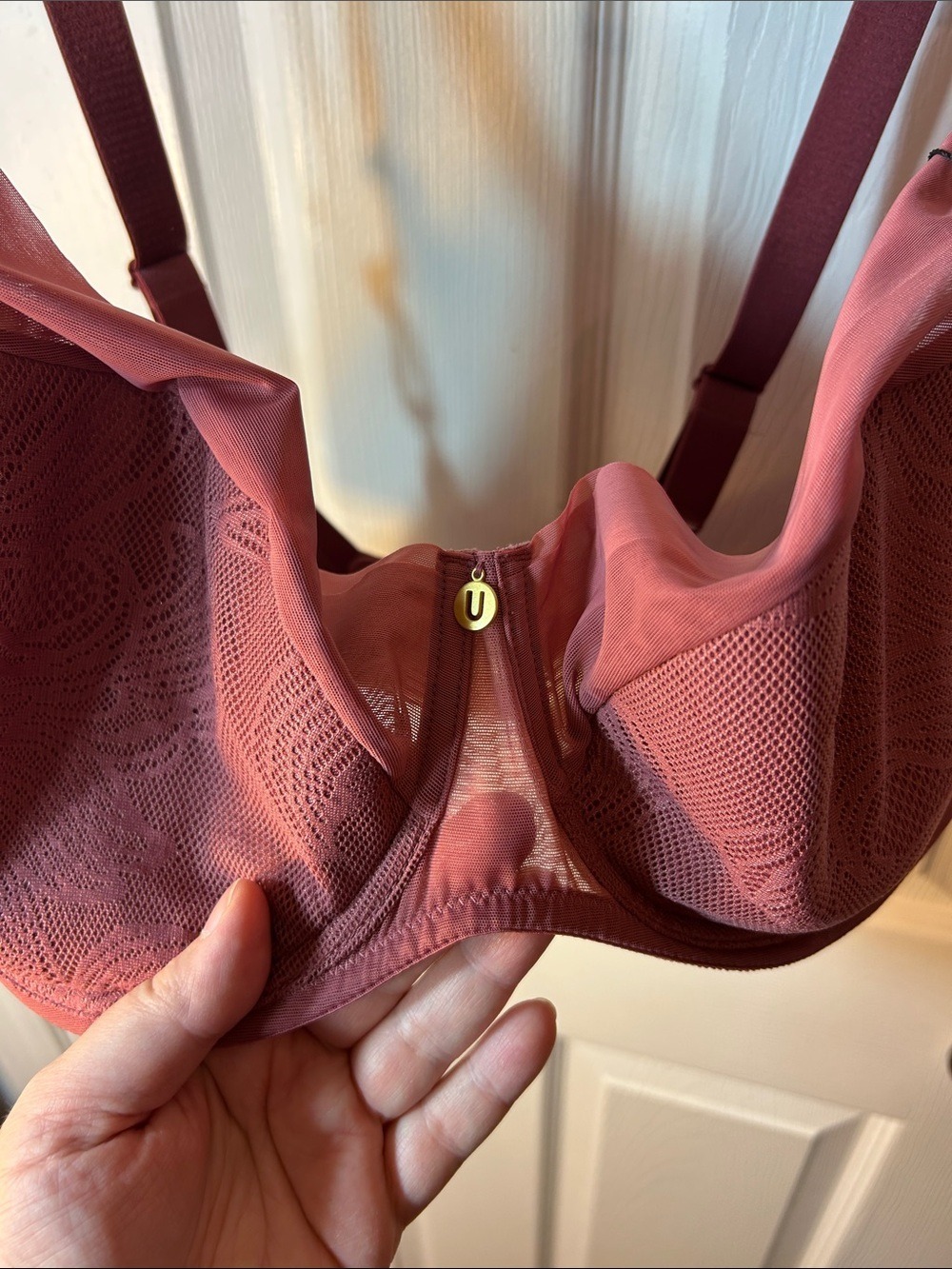 Understance Leslie Smooth Lace FlexWire Light Padded Demi Bra Deep Crimson 38DDD - Picture 7 of 8